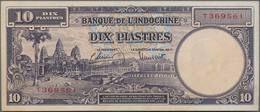 French Indochina / Französisch Indochina: Banque De L'Indochine 10 Piastres ND(1947), P.80, Great Co - Indochine