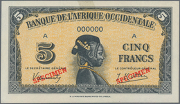 French West Africa / Französisch Westafrika: Banque De L'Afrique Occidentale, Pair With 5 And 100 Fr - Westafrikanischer Staaten