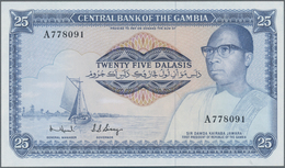 Gambia: Central Bank Of Gambia 25 Dalasis ND(1972-83), P.7b In Perfect UNC Condition. - Gambie