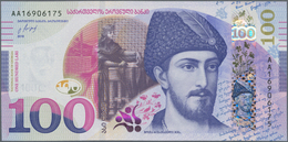 Georgia / Georgien: Set With 3 Banknotes 50 And 100 Lari 1995 And 100 Lari 2016 P.80, All In Perfect - Géorgie