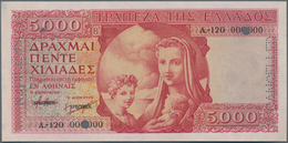 Greece / Griechenland: 5000 Drachmai ND(1945) SPECIMEN, P.173s With Serial Number A-120 000000, Blac - Grecia