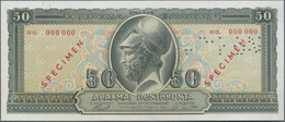 Greece / Griechenland: 50 Drachmai 1955 SPECIMEN, P.191s, Serial Number 000000 With Red Overprint "S - Griechenland