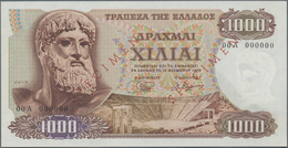 Greece / Griechenland: 1000 Drachmai 1970 SPECIMEN, P.198bs, Serial Number 00A 000000 And Red Overpr - Grèce