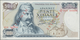 Greece / Griechenland: 5000 Drachmai 1984 SPECIMEN, P.203s, Serial Number 00A 000000 And Red Overpri - Grecia