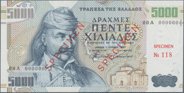 Greece / Griechenland: 5000 Drachmai 1997 SPECIMEN, P.205s With Serial Number 00A 000000, Specimen N - Griekenland