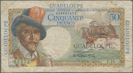 Guadeloupe: Caisse Centrale De La France D'Outre-Mer 50 Francs ND(1947-49), P.34, Rusty Spots And Ti - Otros – América