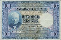 Iceland / Island: Landsbanki Íslands 100 Kronur L. 15.04.1928, P.35a, Still Nice With A Few Folds An - Islanda