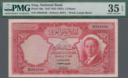 Iraq / Irak: National Bank Of Iraq 5 Dinars 1947 (ND 1955), P.40a, Still Great Condition With A Few - Iraq