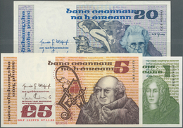 Ireland / Irland: Set Of 3 Notes Containing 1 Pound 1978 P. 70b (aUNC), 5 Pounds 1983 P. 71d (aUNC) - Irlande