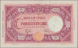 Italy / Italien: 500 Lire 1943 P. 69, One Light Center Fold, No Holes Or Tears, Not Washed Or Presse - Other & Unclassified