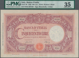 Italy / Italien: 500 Lire 1950 P. 90, Rare And Searched-for Issue, Center Fold, Lighter Horizontal F - Autres & Non Classés