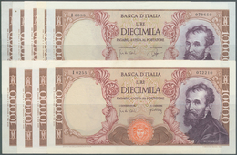 Italy / Italien: Set Of 9 Notes 10.000 Lire 1966, 1973, 1964, 1968, All In Similar Condition, With L - Autres & Non Classés