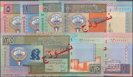 Kuwait: Central Bank Of Kuwait SPECIMEN Set Of The L. 1968 (1994-2014) Series With ¼, ½, 1, 5, 10 An - Koweït