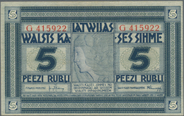 Latvia / Lettland: Latwijas Walsts Kaşes 5 Rubli 1919, P.3f, Great Original Shape And Bright Colors - Letonia