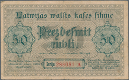 Latvia / Lettland: 50 Rubli 1919, P.6rare Banknote In Nice Condition With A Few Folds And Tiny Borde - Letonia