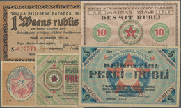 Latvia / Lettland: Set With 5 Notgeld Issues City Government Of Riga With 1 Rublis August 15th 1919 - Latvia