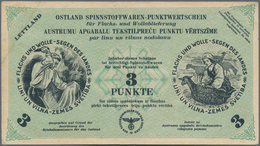 Latvia / Lettland: Ostland Spinnstoffwaren-Punktwertschein 1 And 3 Punkte Dated April 30th 1945, P.N - Latvia