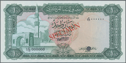 Libya / Libyen: Central Bank Of Libya 1 Dinar Color Trial SPECIMEN In Green Instead Of Blue Color, N - Libyen