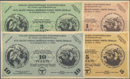 Lithuania / Litauen: Ostland Spinnstoffwaren-Punktwertschein Set With 1, 3, 5 And 10 Punkte, Dated 1 - Litauen