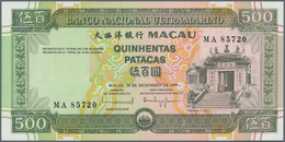 Macau / Macao: Banco Nacional Ultramarino 500 Patacas 1999, P.74a In Perfect UNC Condition. - Macau