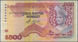 Malaysia: Bank Negara Malaysia 500 Ringgit ND(1982-84), P.25, Very Popular And Rare Note In Still Ni - Malaysie