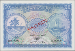 Maldives / Malediven: Maldivian State / Government Treasurer 50 Rufiyaa 1980 SPECIMEN, P.6cs, Zero S - Maldive