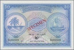 Maldives / Malediven: Maldivian State / Government Treasurer 50 Rufiyaa 1980 SPECIMEN, P.6cs, Zero S - Maldives