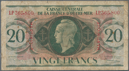 Martinique: Caisse Centrale De La France D'Outre-Mer 20 Francs L.1944, P.24, Rusty Pinholes, Margin - Autres & Non Classés