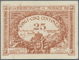 Monaco: Principauté De Monaco 25 Centimes 1920, P.1a, Almost Perfect Condition, Completely Unfolded, - Mónaco