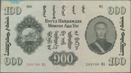 Mongolia / Mongolei: 100 Tugrik 1941, P.27, Highest Denomination Of This Series In Still Nice Condit - Mongolei