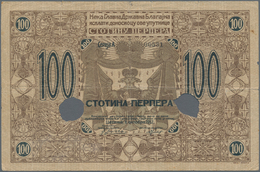 Montenegro: Ministry Of Finance 100 Perpera 1912 With Punch Hole Cancellation, P.6b, Larger Border T - Altri – Europa