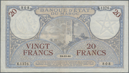 Morocco / Marokko: Banque D'État Du Maroc 20 Francs 1941, P.18b, Some Minor Folds And Creases And A - Marokko