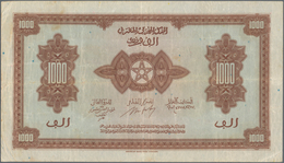 Morocco / Marokko: Banque D'État Du Maroc 1000 Francs 1943, P.28, Great Condition For This Large Siz - Morocco