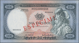 Mozambique: Banco Nacional Ultramarino – Mocambique 1000 Escudos 1972 SPECIMEN, P.112s In Perfect UN - Mozambico