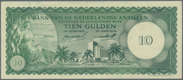 Netherlands Antilles / Niederländische Antillen: 10 Gulden 1962, P.2a, Tiny Dint At Lower Right And - Antillas Neerlandesas (...-1986)