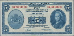 Netherlands Indies / Niederländisch Indien: 5 Gulden L.1943, P.113a, Almost Perfect, Just Some Minor - Indie Olandesi