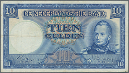 Netherlands / Niederlande: 10 Gulden 1949, P.83, Still Nice With Several Folds And Lightly Stained P - Other & Unclassified