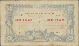 New Caledonia / Neu Kaledonien: 100 Francs 1914 Noumea Banque De L'Indochine P. 17, Used With Folds - Nouméa (Nuova Caledonia 1873-1985)