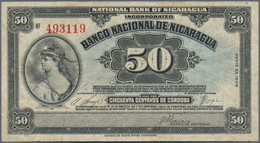Nicaragua: Banco Nacional De Nicaragua Pair With 50 Centavos 1938 P.89 (F+) And 5 Cordobas 1942 P.93 - Nicaragua