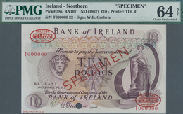 Northern Ireland / Nordirland: Bank Of Ireland 10 Pounds ND(1967) TDLR SPECIMEN, P.58s, Previously M - Other & Unclassified