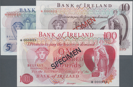 Northern Ireland / Nordirland: Bank Of Ireland 5, 10 And 100 Pounds ND(1971-77) Signature: A. S. J. - Sonstige & Ohne Zuordnung