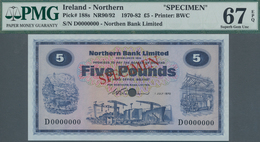 Northern Ireland / Nordirland: Northern Bank Limited 5 Pounds 1970 SPECIMEN, P.188s In Perfect UNC C - Andere & Zonder Classificatie