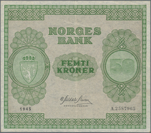 Norway / Norwegen: 50 Kroner 1945, P.27, Excellent Condition, Still Crisp Paper And Bright Colors, J - Norvège