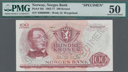 Norway / Norwegen: 100 Kroner 1963 SPECIMEN, P.38s, Some Minor Creases And Traces Of A Paper Clip, T - Norwegen