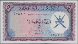 Oman: Sultanate Of Muscat And Oman, 5 Rials Saidi ND(1970), P.5, Almost Perfect Condition With A Tin - Oman