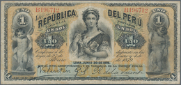 Peru: Pair With 1 Sol Republica Del Peru 1879 P.1 (VF) And 500 Soles De Oro 1952 Banco Central De Re - Perú