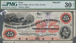 Peru: Banco De Londres Mexico Y Sud America Front Proof For 25 Soles ND(1874), P.S296p, Previously M - Pérou