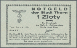 Poland / Polen: City Of THORN Pair With 50 Groschen And 1 Zloty 1939, P.NL, Both In XF/XF+ Condition - Polonia