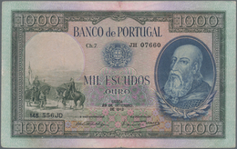 Portugal: Pair With 1000 Escudos 1942 P.156 (F+) And 2000 Escudos 1991 P.186a (XF+). (2 Pcs.) - Portogallo