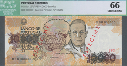 Portugal: 10.000 Escudos 1989 SPECIMEN, P.185s In UNC, ICG Graded 66 CHOICE UNC - Portogallo